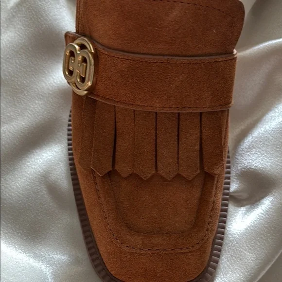Sam Edelman Women’s Chunky Heel Brown Suede Loafers Size 7.5 Like New - Picture 4 of 5